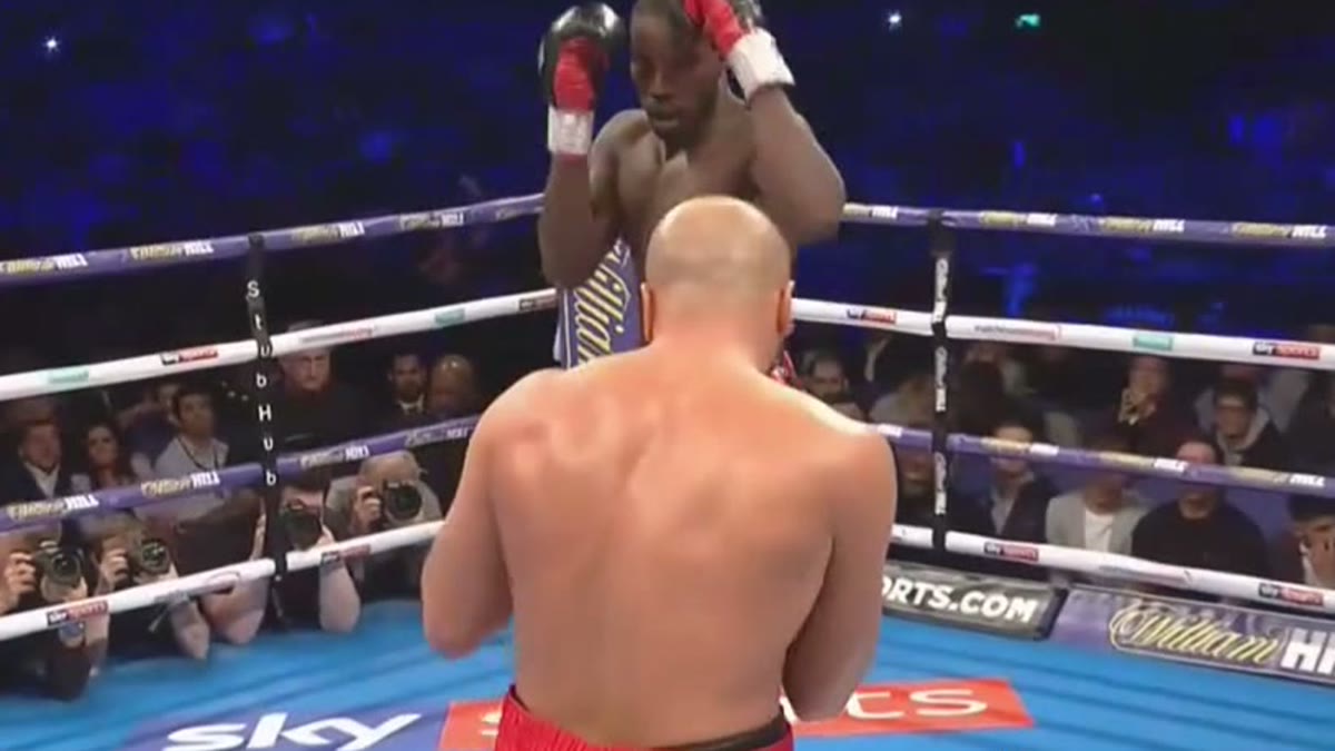 Lawrence Okolie in the ring, Sky Sports arena